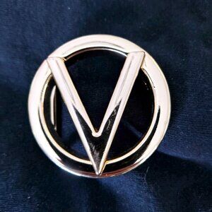 VALENTINO BY MARIO VALENTINO Gold Tone Round Monogram Belt Buckle